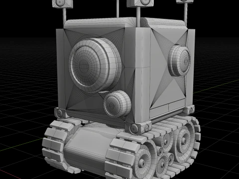Camera Robot rigged and animated game ready Low-poly 3D Model