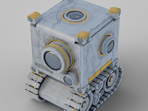 Camera Robot rigged and animated game ready Low-poly Modelo 3D
