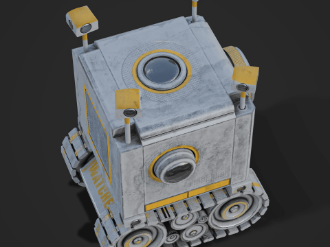 Camera Robot rigged and animated game ready Low-poly Modelo 3D