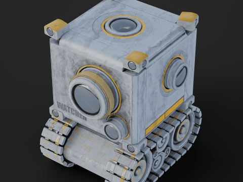Camera Robot rigged and animated game ready Low-poly Modelo 3D