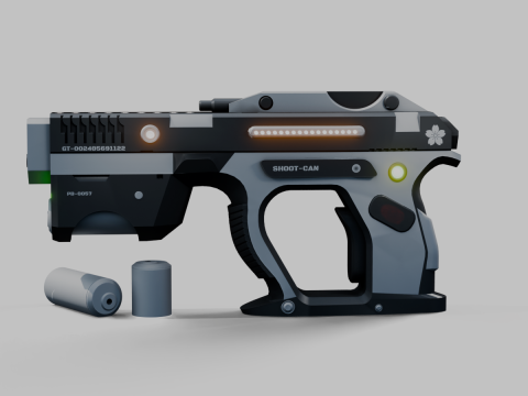 Weapon Plasma Blastor Pistol Shooter Low-poly Modello 3D