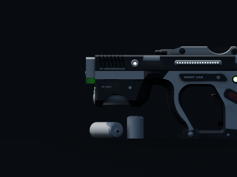 Weapon Plasma Blastor Pistol Shooter Low-poly Modello 3D