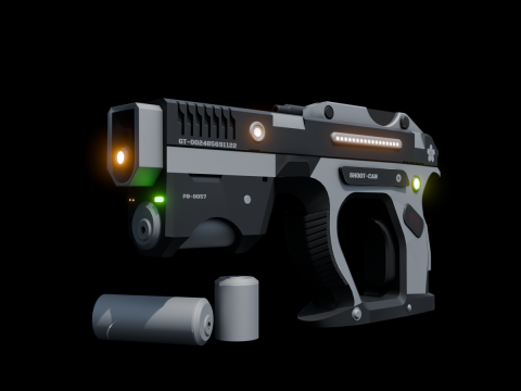 Weapon Plasma Blastor Pistol Shooter Low-poly Modello 3D