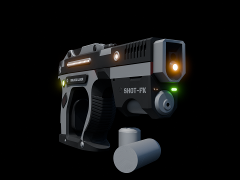 Weapon Plasma Blastor Pistol Shooter Low-poly Modello 3D