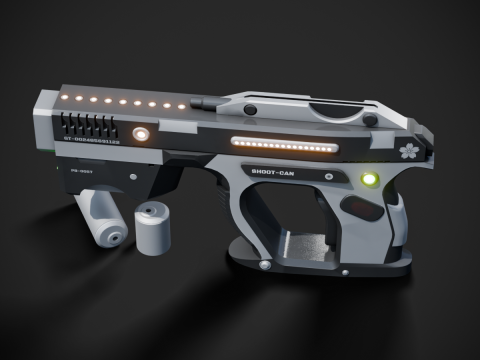 Weapon Plasma Blastor Pistol Shooter Low-poly Modello 3D