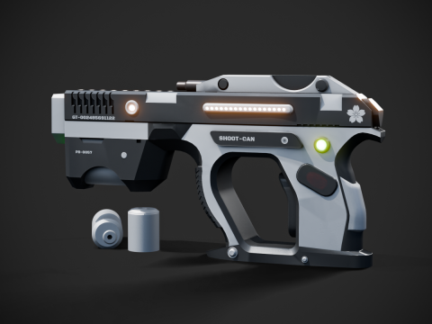 Weapon Plasma Blastor Pistol Shooter Low-poly Modello 3D