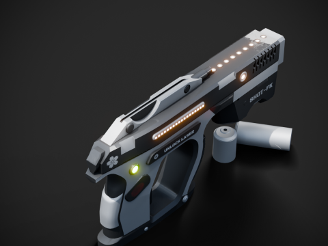 Weapon Plasma Blastor Pistol Shooter Low-poly Modello 3D