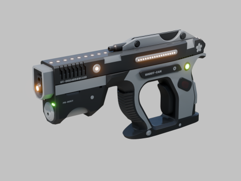 Weapon Plasma Blastor Pistol Shooter Low-poly Modello 3D