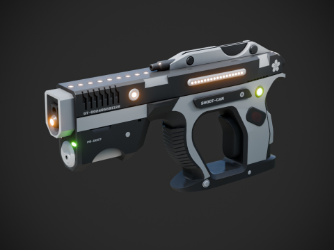 Weapon Plasma Blastor Pistol Shooter Low-poly Modello 3D