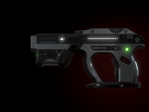 Weapon Plasma Blastor Pistol Shooter Low-poly Modello 3D