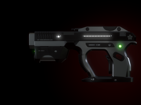 Weapon Plasma Blastor Pistol Shooter Low-poly Modello 3D