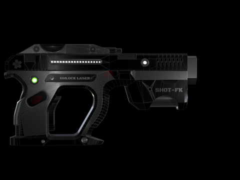 Weapon Plasma Blastor Pistol Shooter Low-poly Modello 3D