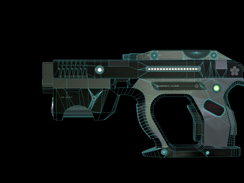 Weapon Plasma Blastor Pistol Shooter Low-poly Modello 3D