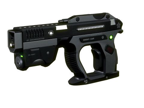 Weapon Plasma Blastor Pistol Shooter Low-poly Modello 3D