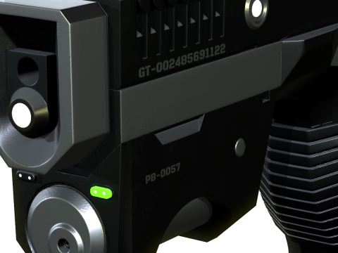 Weapon Plasma Blastor Pistol Shooter Low-poly Modello 3D