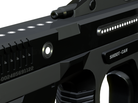 Weapon Plasma Blastor Pistol Shooter Low-poly Modello 3D