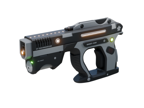 Weapon Plasma Blastor Pistol Shooter Low-poly Modello 3D