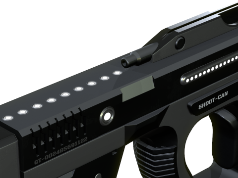 Weapon Plasma Blastor Pistol Shooter Low-poly Modello 3D