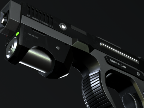 Weapon Plasma Blastor Pistol Shooter Low-poly Modello 3D