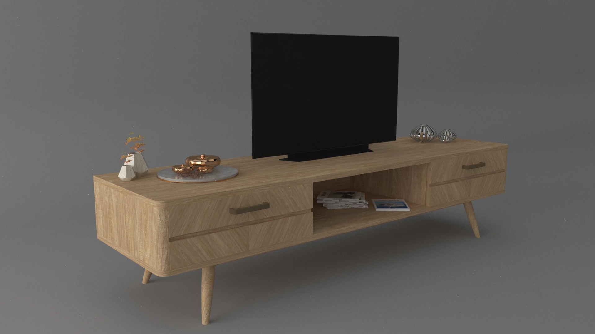 Tv unit 3D Model .c4d .max .obj .3ds .fbx .stl .blend 