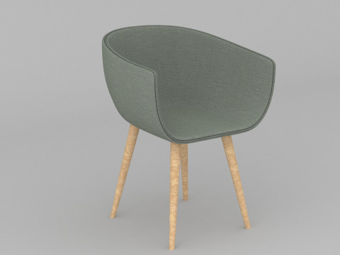 Chair with wooden legs 3D Model