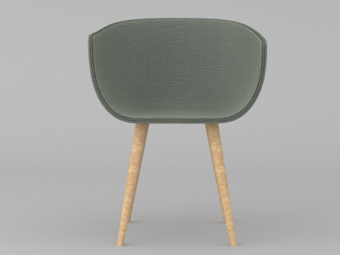 Chair with wooden legs Modelo 3D