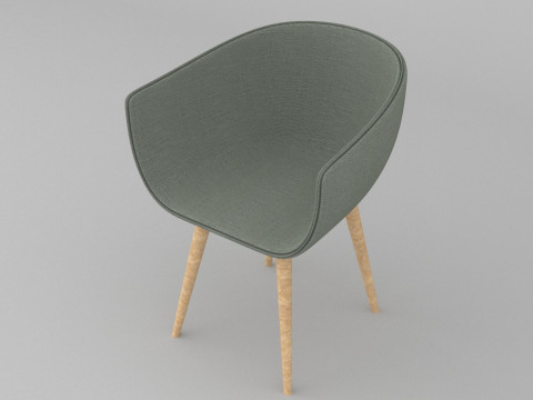Chair with wooden legs Modelo 3D