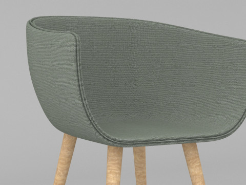 Chair with wooden legs Modelo 3D