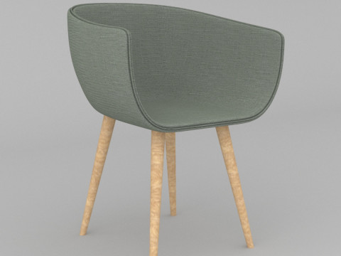 Chair with wooden legs Modelo 3D