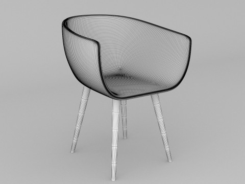 Chair with wooden legs Modelo 3D