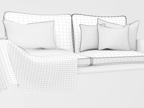 White sofa 3D Model