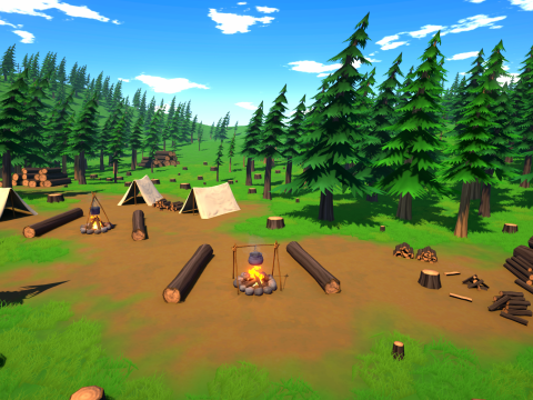 Camp - Stylized Fantasy Environment Model 3D