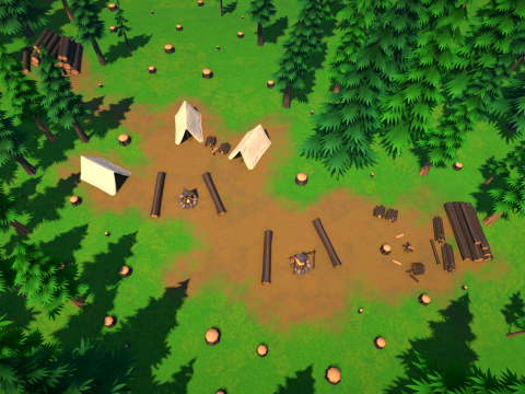 Camp - Stylized Fantasy Environment Model 3D