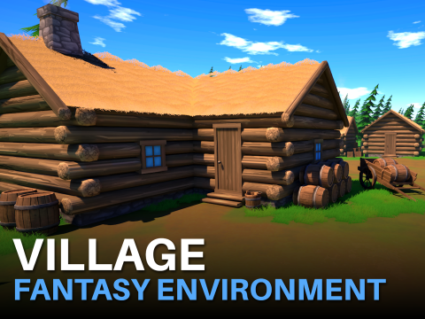Village - Stylized Fantasy Environment Model 3D
