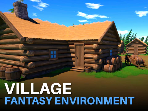 Village - Stylized Fantasy Environment 3D Model