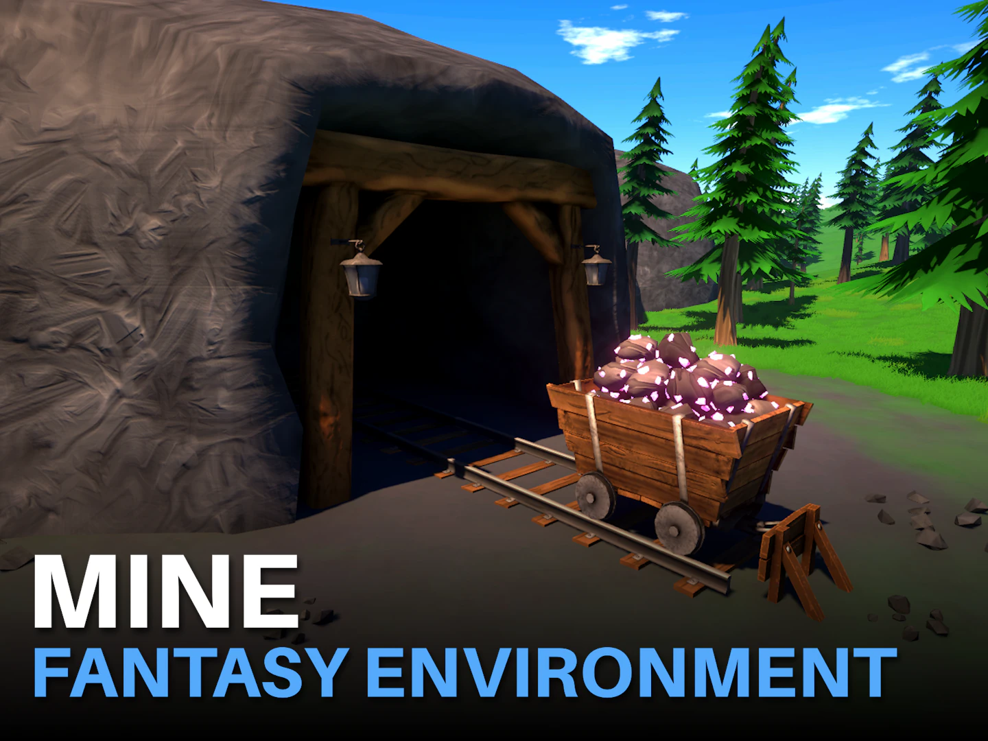 Mine - Stylized Fantasy Environment 3D Model .c4d .max .obj .3ds .fbx .stl .blend