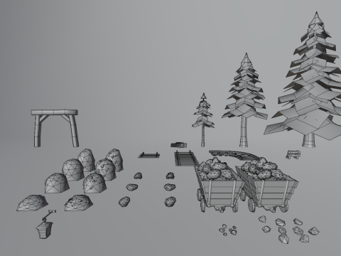 Mine - Stylized Fantasy Environment Modelo 3D