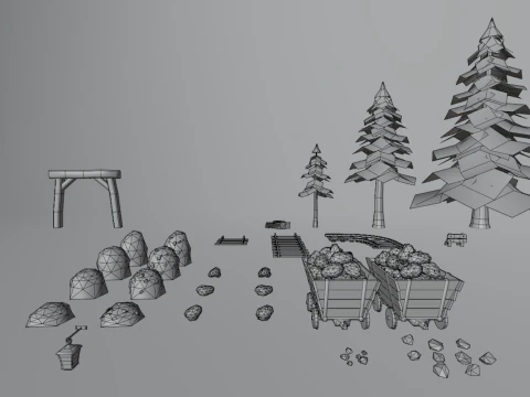 Mine - Stylized Fantasy Environment 3D Model