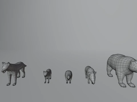 Forest Animals - Stylized Fantasy Characters 3D Model
