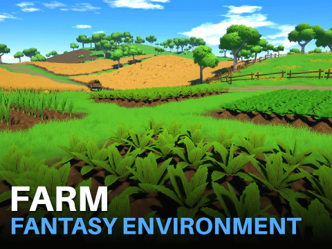 Bauernhof - Stilisierte Fantasy-Umgebung 3D Modell