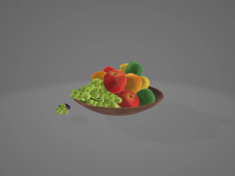 Ведро с фруктами 3D Модель