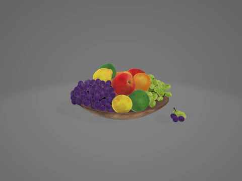 Bucket of Fruits 3D Model
