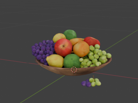Bucket of Fruits Model 3D