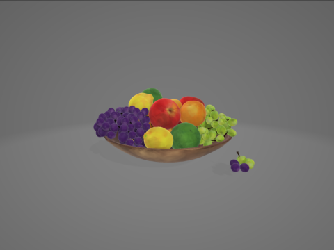Bucket of Fruits Model 3D