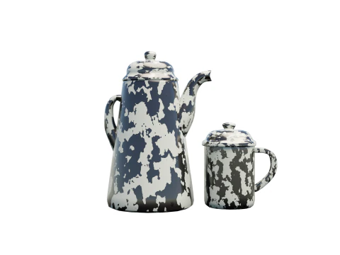 Bollitore e tazza indonesiani tradizionali Modello 3D