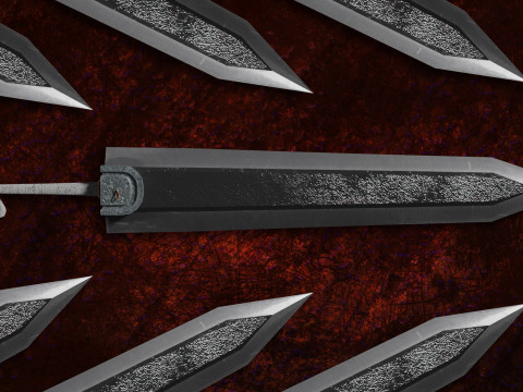 Dragon Slayer Berserk Sword LowP FanArt Free low-poly Modello 3D
