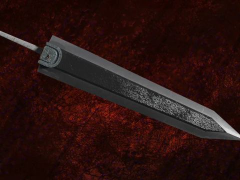 Dragon Slayer Berserk Sword LowP FanArt Free low-poly 3D Model