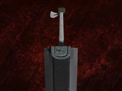 Dragon Slayer Berserk Sword LowP FanArt Free low-poly 3D Model