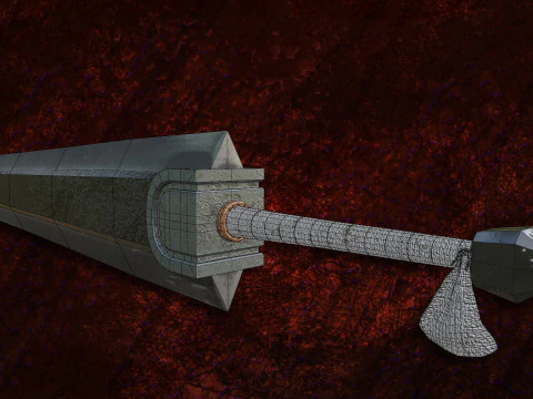 Dragon Slayer Berserk Sword LowP FanArt Free low-poly 3D Model