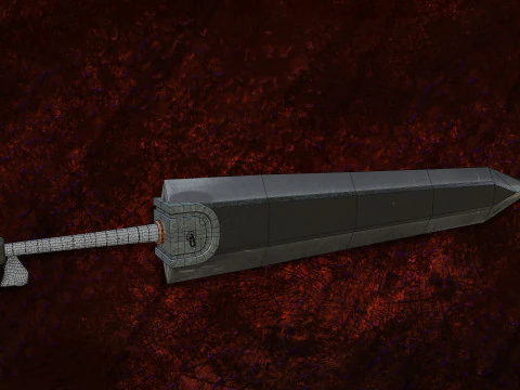 Dragon Slayer Berserk Sword LowP FanArt Free low-poly 3D Model